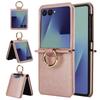 Simple Fashion Leather Wallet Card Slot Phone Case For Samsung Galaxy Z Flip 7 FE 6 5 4 with Ring Holder Grip Shockproof Cover