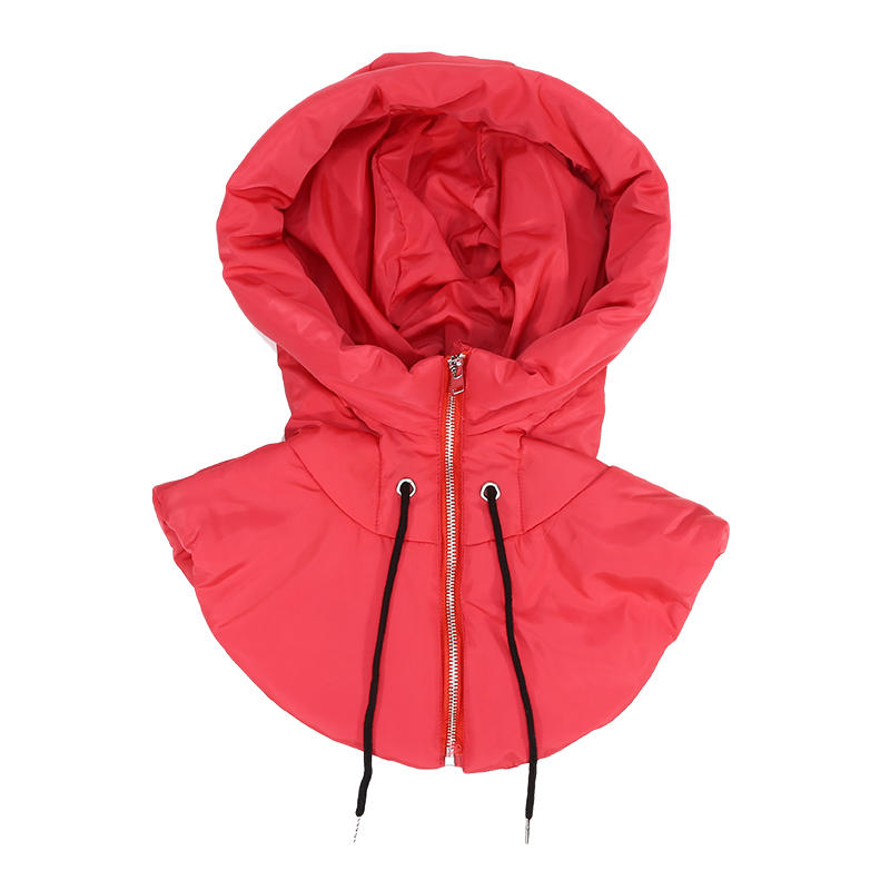 Winter Ultralight Down Hooded Hats For Women Men Warm Ring Scarf Balaclava Hat Neck Zippper Drawstring Coat Scarf Short Tank Top