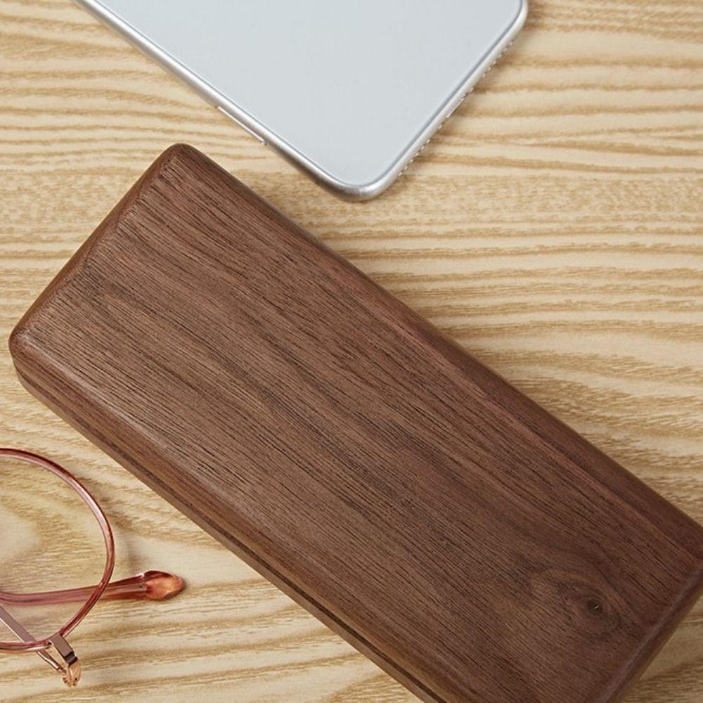 Men and Women Solid Wood Myopia Glasses Case Storage Box Black Walnut Wooden Case