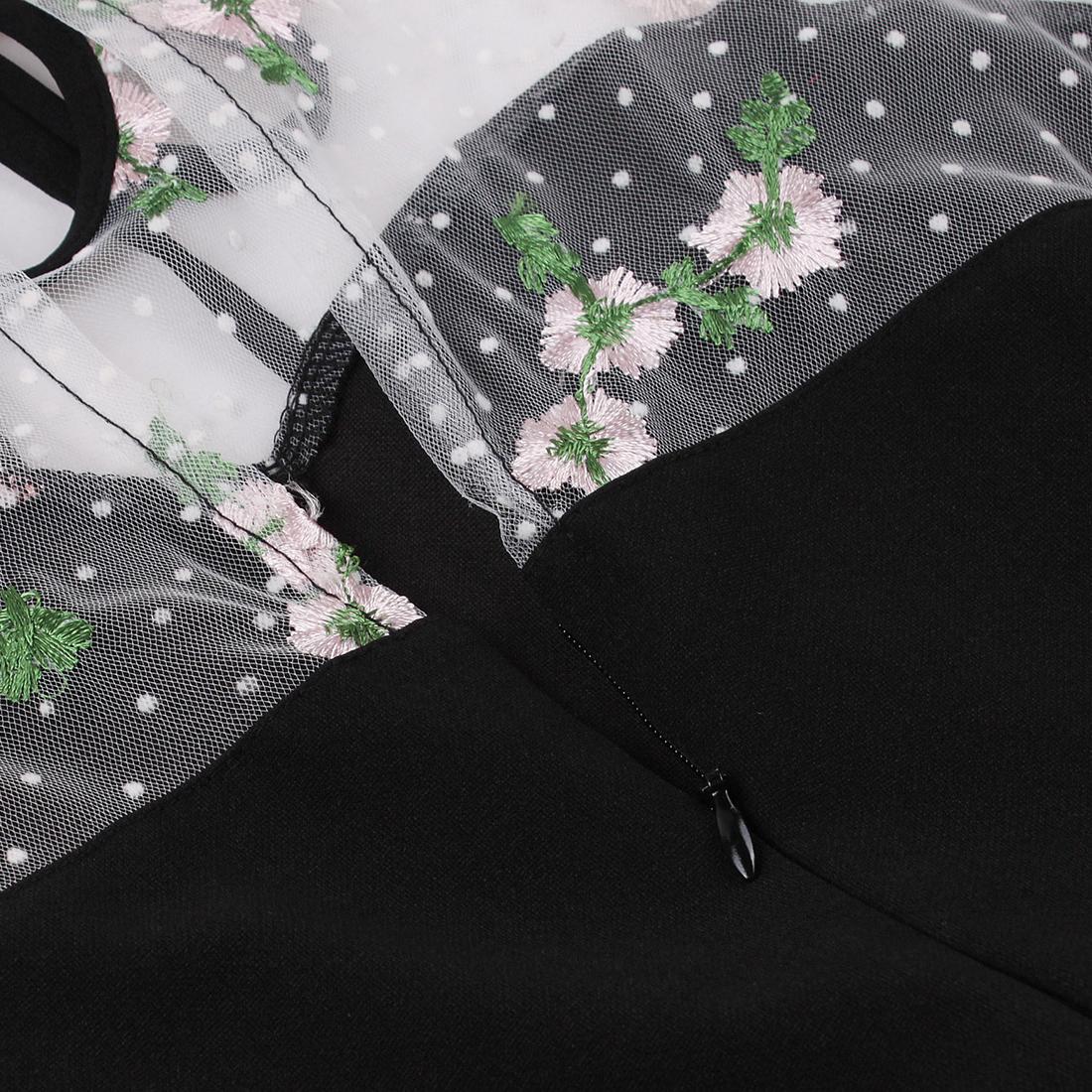 Женские платья с запахом Сетка с коротким рукавом с цветочной вышивкой в ​​горошек — фото 11