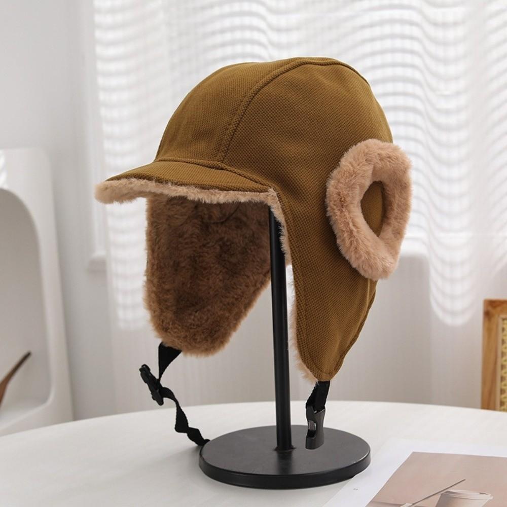 Windproof Velvet Pilot Hat Ear Protection Ski Earflap Bonnet Fashion Lei Feng Hat  Outdoor