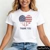 Memorial Day Shirt Thank You Shir Patriotic American Flag Tops Women Shortsleeved Clothes Army Tees Heart Memorial Day Tops