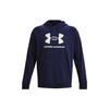 Under Armour Rival Fleece Sweatshirts Men's Navy Blue Hooded Moderate Regular Unisex 1379758-410