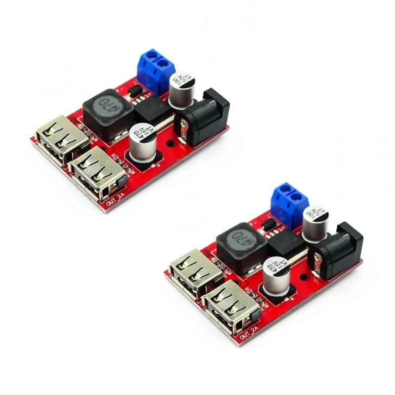 Versatile DCBuck Converters Module with Double USB Port for 5V 3A Charging from 9V/12V/24V/36V Sources To 5V3A Output