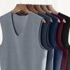Men Winter Seamless Vest V-neck Sleeveless Thermal Underwear Elastic Slim Fit Bottoming Shirt Tops