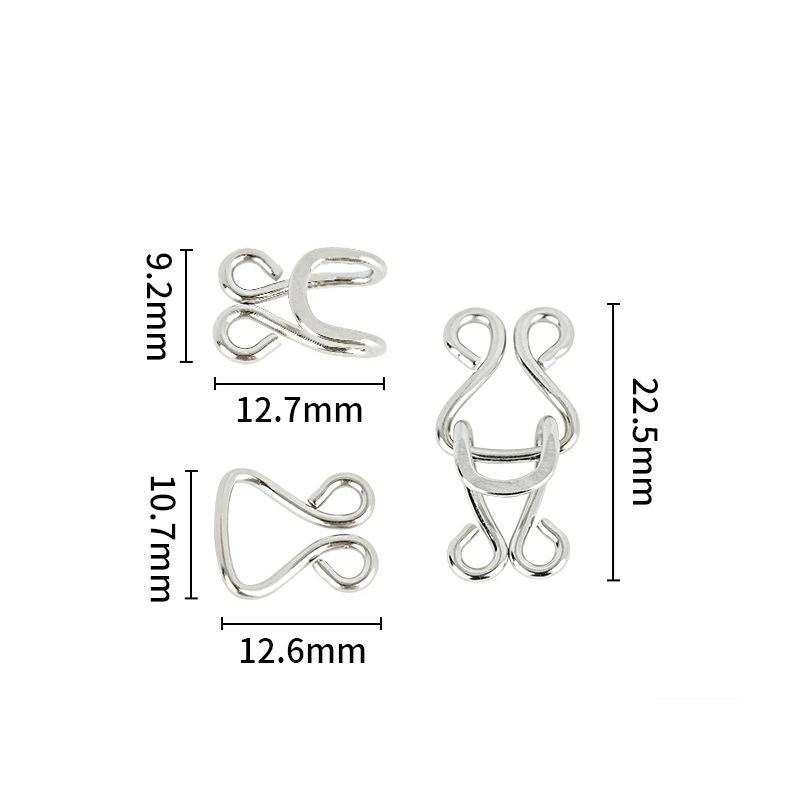 10 Pairs Metal Invisible Garment Hook Jeans Pants Skirts Adjust Clasp Decoration Buttons Diy Sewing Crafts Accessories