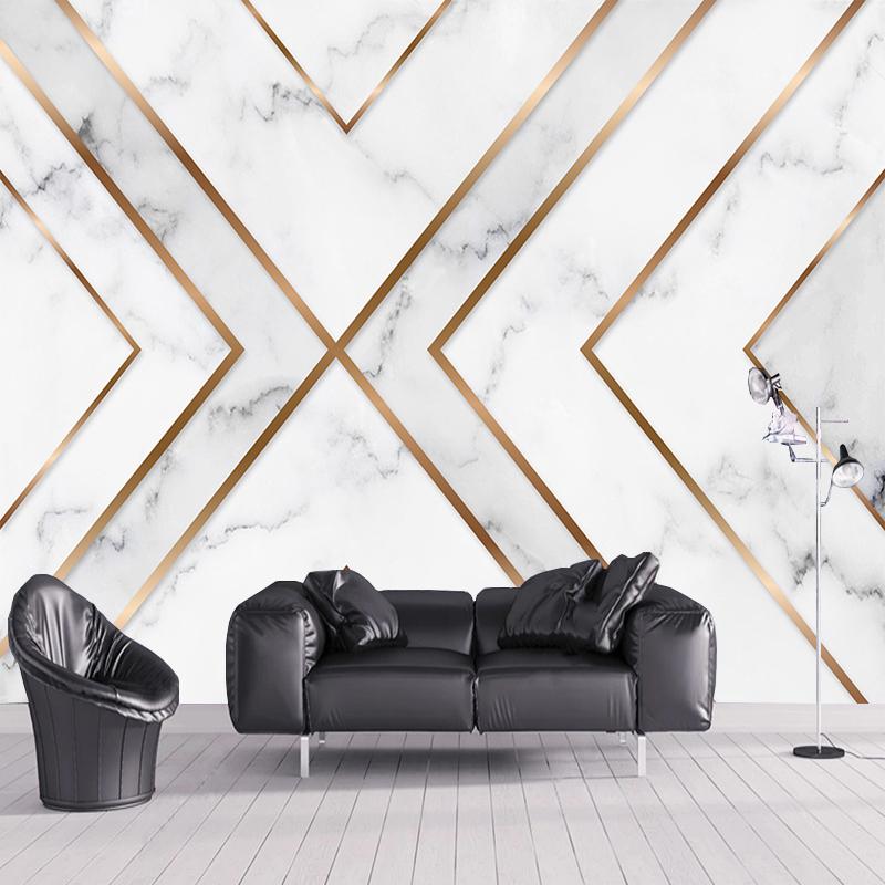 Fototapete Moderne europäische weiße Marmorlinie Wandgemälde Wohnzimmer Schlafzimmer Arbeitszimmer Sofa TV Home Decor Wandaufkleber Papel Tapiz 3D