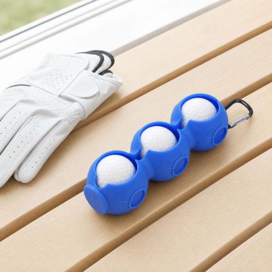 Porta Palline da Golf in Silicone con Moschettone, Contiene 3 Palline, Copertura Portapalline da Golf per Borsa da Golf, Custodia Protettiva Organizzatore Palline da Golf, Accessori da Golf
