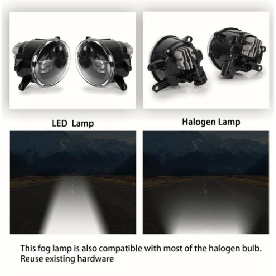 Pair LED Fog Lights for Toyota Tacoma 4Runner Tundra RAV4 2010- Driving Lamp