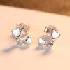 1 Pair of Creative Heart-shaped Inlaid Synthetic Zircon Earrings, Suitable for Daily Multi-functional Accessories