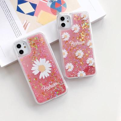 Custodia per telefono Quan Zhilong Style Quicksand A11X per OPPO Reno3, K5, K3 - Stampa Margherita, Materiale Silicone.