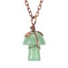 Hand-Wound Crystal Green Dongling Agate Small Mushroom Pendant Necklace Jewelry N586