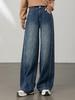 Women's High Waist Wide Leg Jeans - Autumn Retro Style, Loose Fit, Slimming Denim Pants.