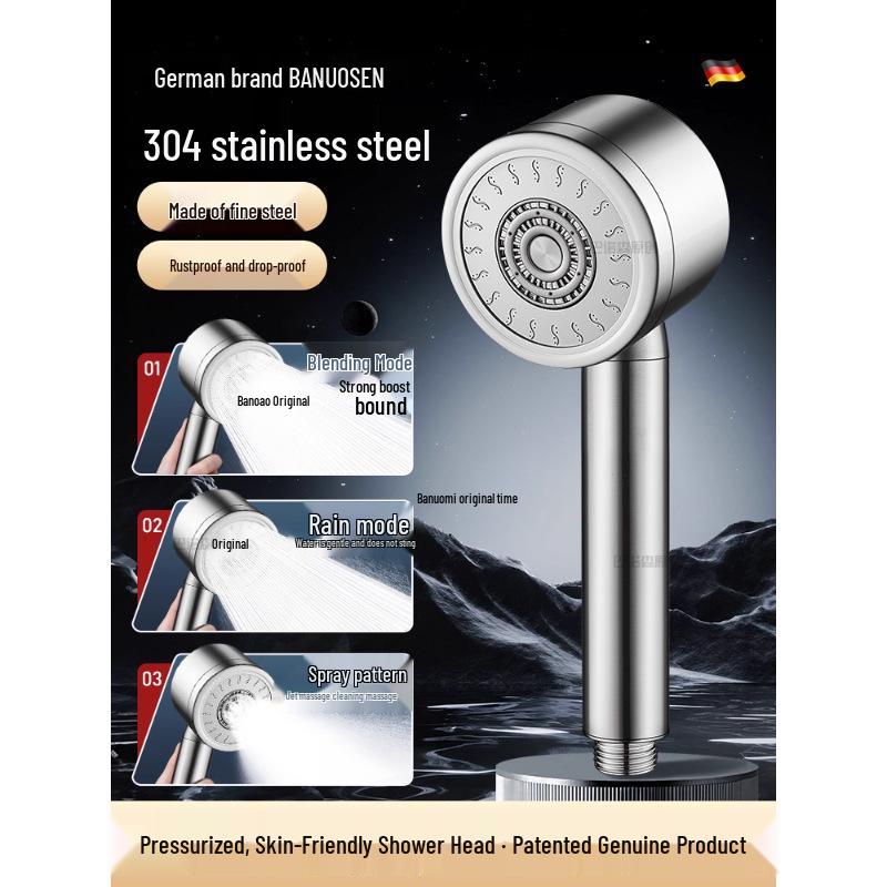 Super Powerful 304 Stainless Steel Shower Head with High Pressure for Home Use