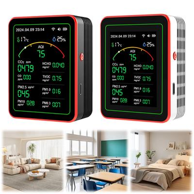 WiFi 15-in-1 Portable AQI PM0.3 PM1.0 PM2.5 PM10 Tester TFT Display Household CO CO2 TVOC HCHO Tester APP Control CO2 Detector