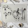 Tappetini per Tavola da Pranzo in Lino Tappetini con Note Musicali Tappetini da Tavola alla Moda Cartoon per Tavola Cucina