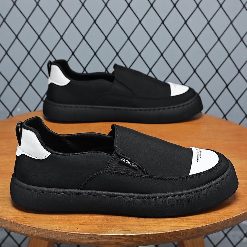 Spring and Summer New Casual Versatile Cloth Shoes Men's Color Matching Breathable One-pedal Lazy Tide Shoes Niche Retro Men's Shoes