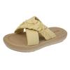 Platform slippers women's summer outer wear 2025 new feeling cross strap fashion one-word women's sandals casual sandals