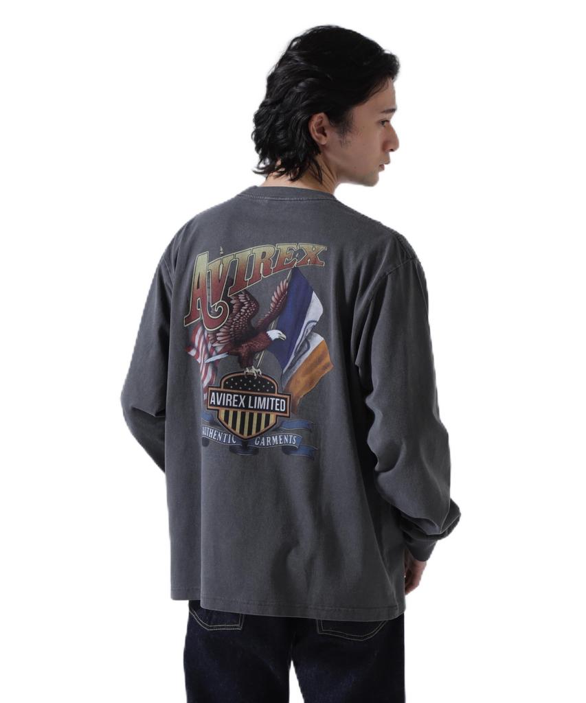 AVIREX EAGLE L/S T-SHIRT Men's L Size 410 Charcoal 783-6130003