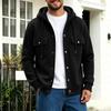 Men's Button Hoodie with Pockets Long Sleeve Casual Fashion