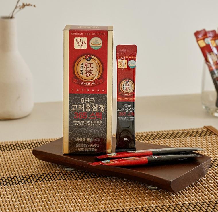 JungwonSam 6-Year Korean Red Ginseng 365 Stick – Daily Immunity & Energy Boost, 300g