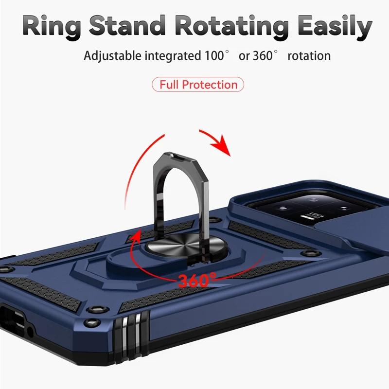 Custodia con Protezione Fotocamera Scorrevole Per Xiaomi Mi 13t Pro Mi13t Mi 13 t Pro Supporto ad Anello Cavalletto Cover Corazzata Per Xiaomi Mi 13 Pro Custodie