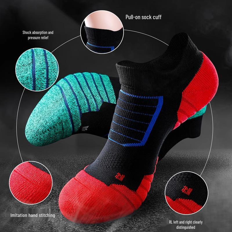 Men's Thickened Towel Bottom Sports Socks for Running and Basketball