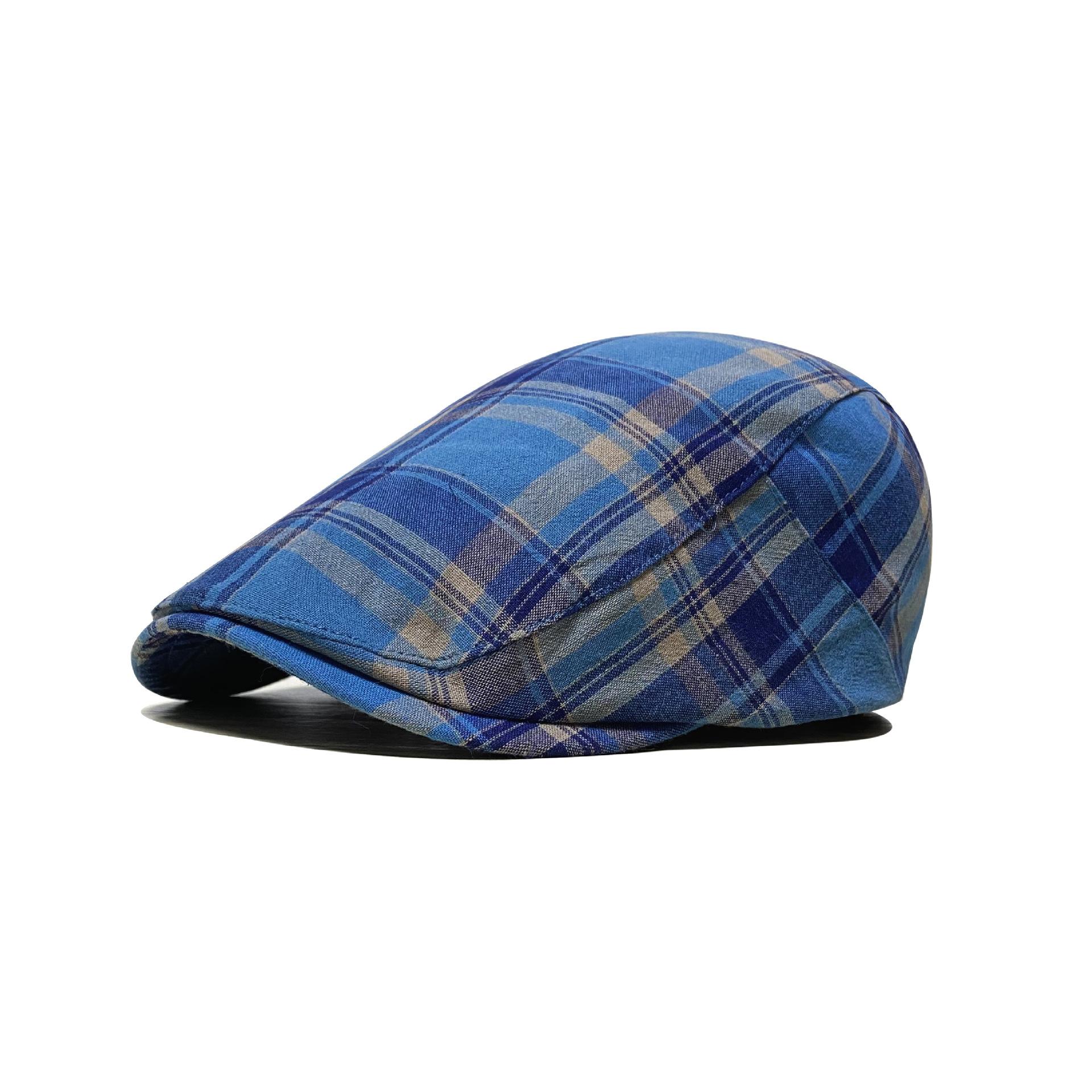 

JYL TS DIY Plaid Beret Newsboy Cap Sun Protection Blend blue_ брінк рожевий колір