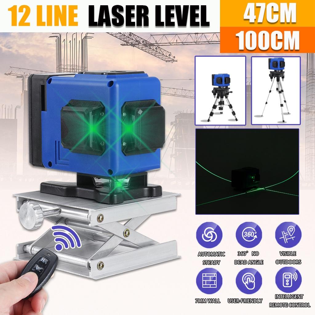 6000mAh 12Lines Laser levels Green Beam 360 Horizontal Vertical Cross Self-Leveling With 2 Battery And Remoter Laser Levels New