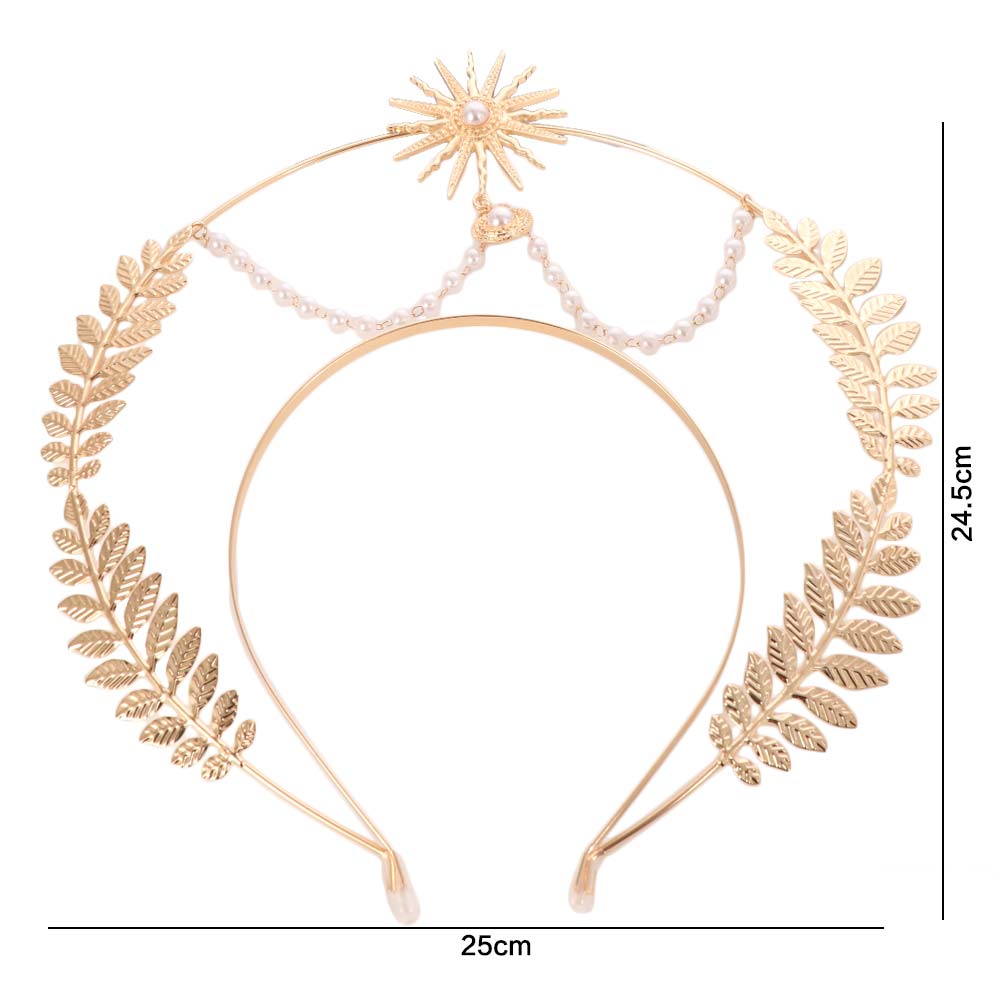 Sun God Baroque Crown Star Tiara Headdress Vintage COSPLAY Hair Hoop  Hair Accessories