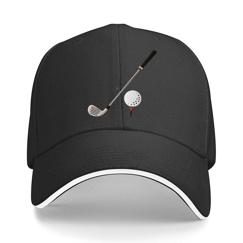 UnisexS Adjustable Baseball Cap with Golf Club Casual Sports Design Hand Washable Suitable for Golf Sandwich Baseball Cap