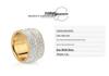 Stylish 12MM Stainless Steel Double Row Rhinestone Ring
