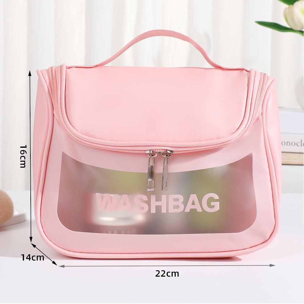 Transparent PVC Makeup Bag: Wet/Dry Separation, Large Capacity, PU Travel Cosmetic Organizer