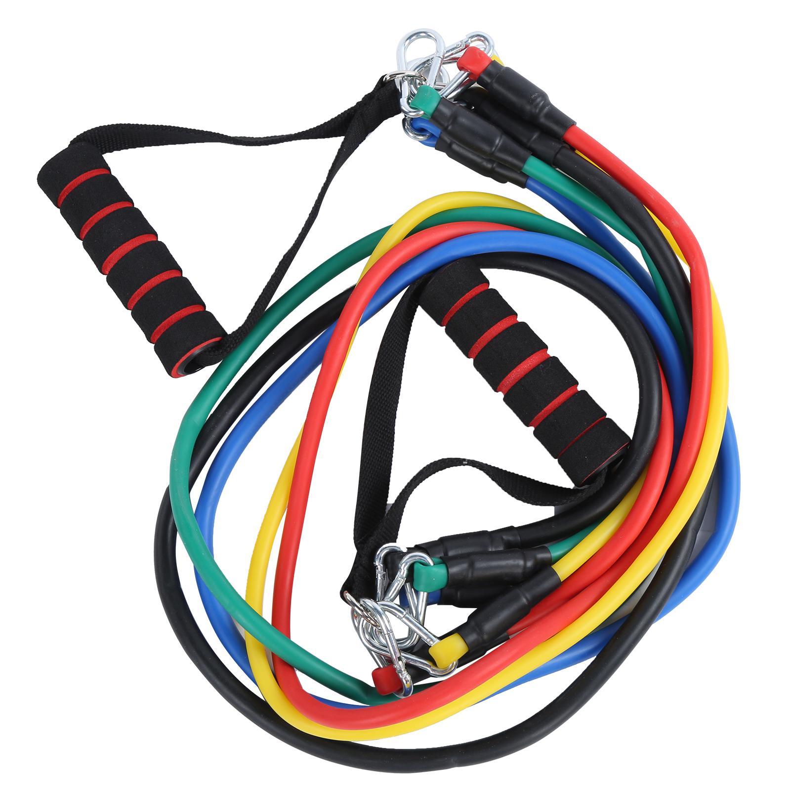

11Pcsset Strength Training Fitness Sport Accessory Pulling Rope Set Elastic Stringgourd buckle