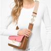 New MICHAEL KORS Bradshaw Cow Leather Shoulder Bag, Crossbody Bag Medium Size Women's Acorn Brown & Pink 30T1G2BM2L-986