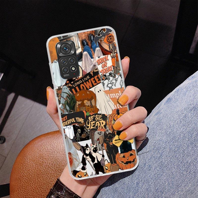 Halloween-Herbstkunst Hexe Katze Handyhülle für Xiaomi Redmi Note 15 14 14S 13 Pro Plus 12 12S 11S 11E 10S 10 11T 5G