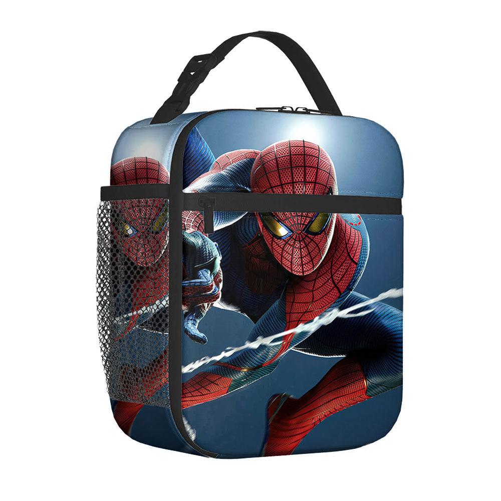 Spider-Man Cartoon Anime Lunch Bento Bag Children'S Fully Printed 3D Digital Insulation Bag Portable Outdoor Picnic Bag