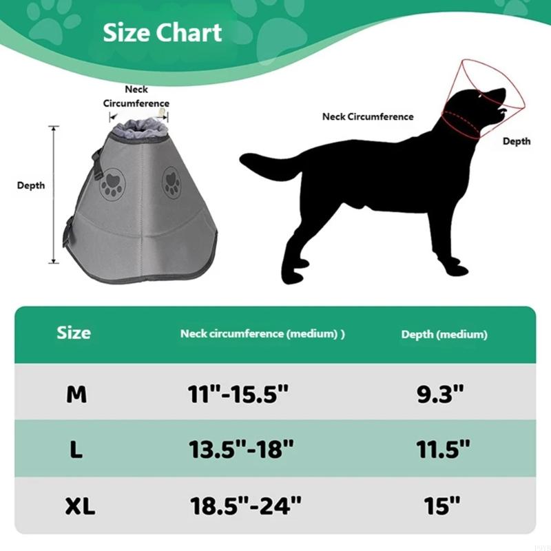 Collar de Cono Suave para Perros y Gatos para Prevenir Lamido y Mordeduras Durante la Recuperación Ligero y Lavable P9YB
