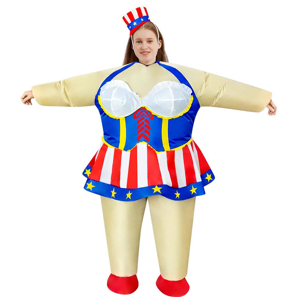 

Costume Inflatable America Independence Day Dress Show Puppet Cosplay Chic