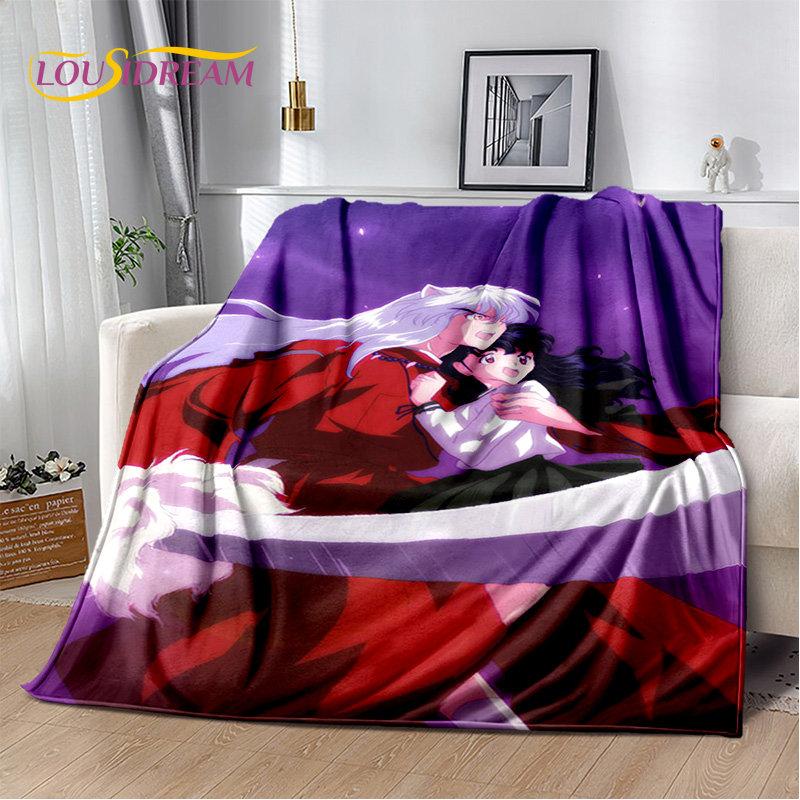 Anime Inuyasha Cartoon Soft Plush Blanket,Flannel Blanket Throw Blanket for Living Room Bedroom Bed Sofa Picnic Cover Bettdecke