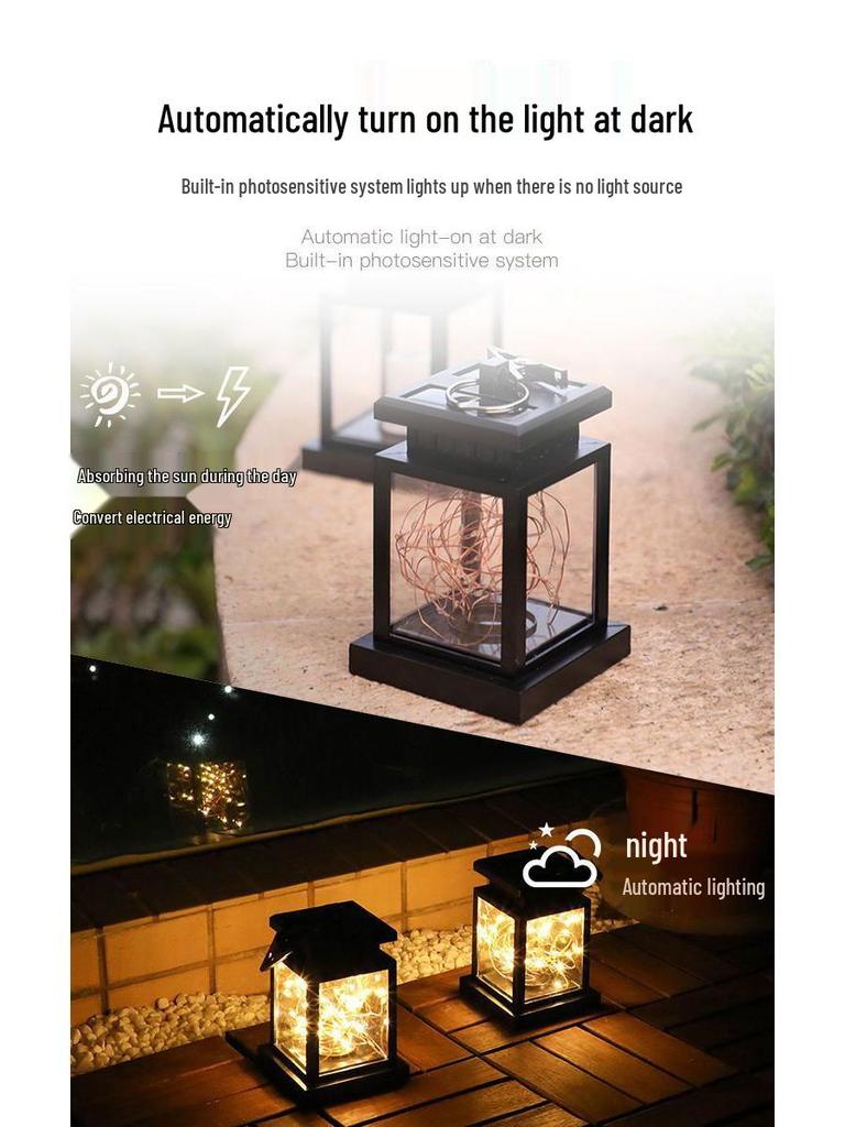 Waterproof Solar Hanging Garden Lights: Balcony Decoration & Outdoor Night Candle Lamps