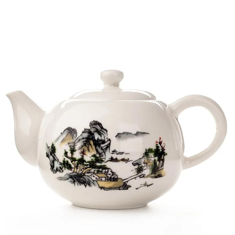 Ceainic ceramic lucrat manual chinezesc, porțelan, decor pentru casă, ceainice de birou, culoare albă, ceainic, fierbătoare, livrare directă
