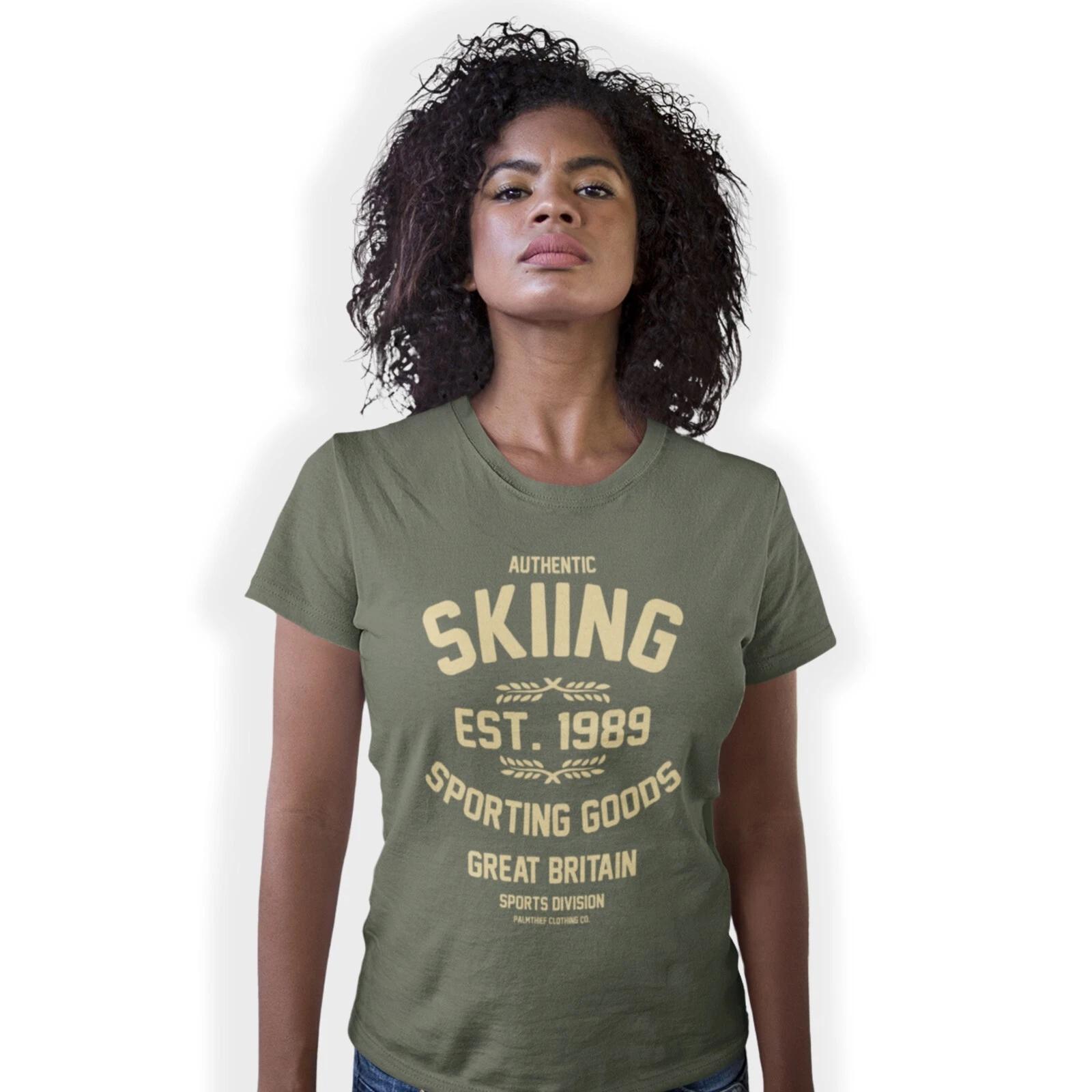 Authentic Skiing Hand Printed T-Shirt Birthday Gift 4XL