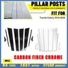 For Toyota Camry 2018-23 2024 Carbon Fiber Chrome Window Pillar Post Cover Trim