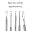 Stainless Steel Blackhead Remover Dual-Ended Acne Tool with Textured Head for Extracting Pimples and Comedones.