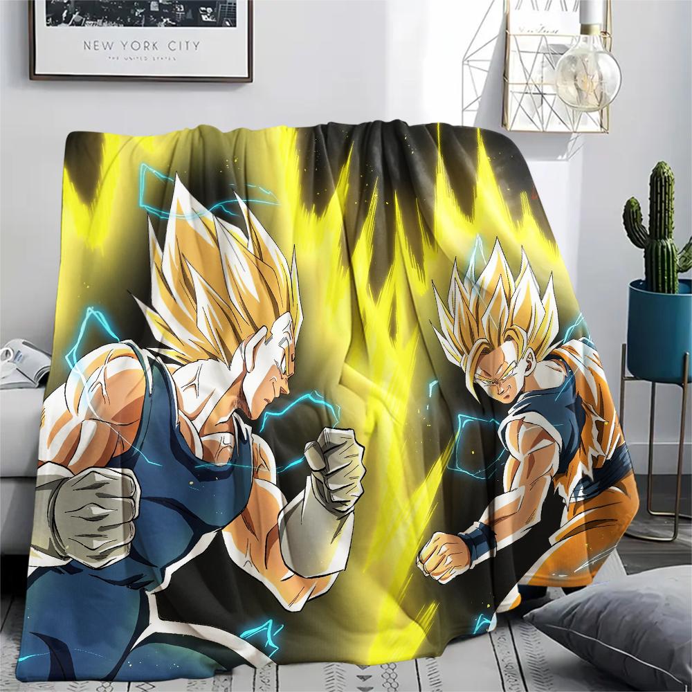 Flanelová deka s motivem Dragon Ball, Vysoce kvalitní, Pohodlná pro všechna roční období, Domácí dekorace, Teplo a pohodlí, Perfektní jako dárek.