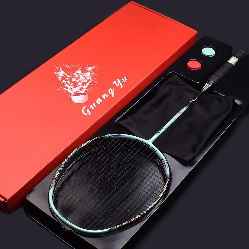 Professional Carbon Fiber Badminton Racket 32 Lbs Training Set Amateur Intermediate Players