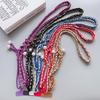 Cordelette tressée colorée réglable à quatre brins pour crossbody et porte-clés pour téléphone portable de filles