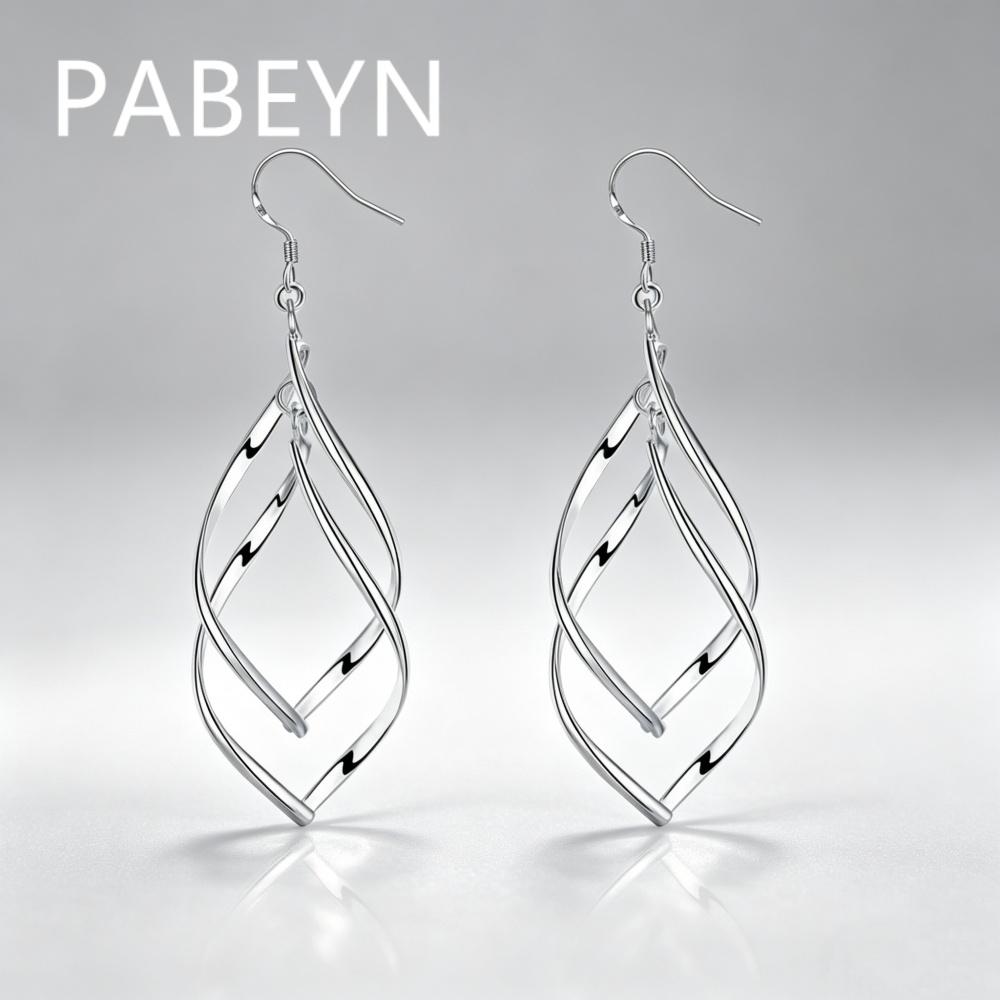 925 Sterling Silver Fashion Temperament Double Rhombus Earrings Birthday Party Anniversary Holiday Gift