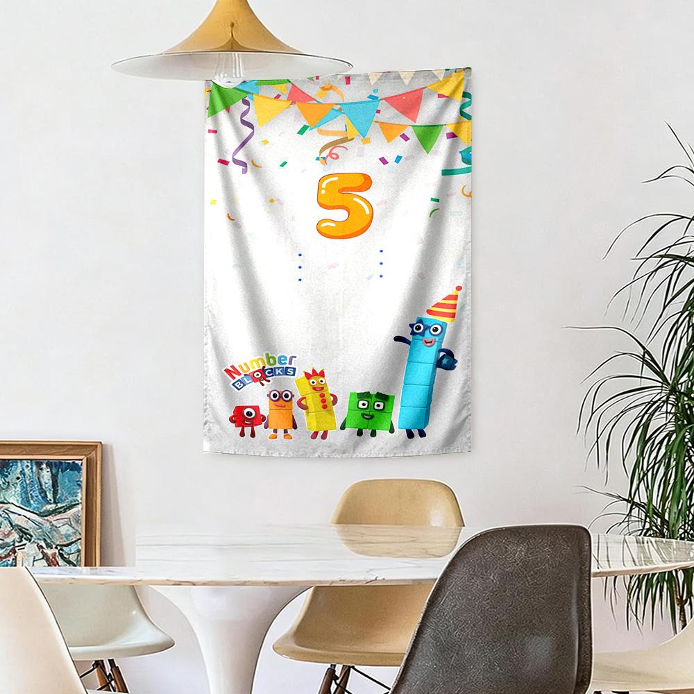 Numberblocks Wall Decor Tapestry Art For Pet Memorial Birthdaywedding Party Backdrop Family Gift